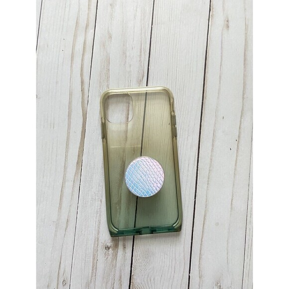 bodyguardz iphone 11 or iphone XR case ombre teal with iridescent phone grip - Picture 1 of 6